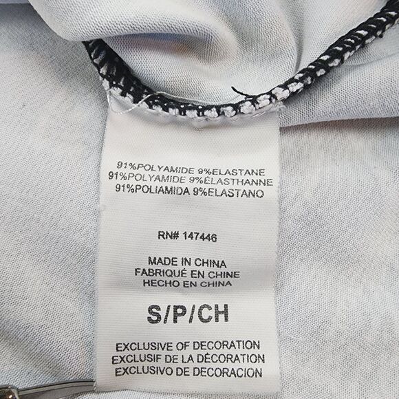 Hang Ten Rash Guard Womens Small Gray Floral Long Sleeve Stretch Zip Pocket Surf - Picture 15 of 16